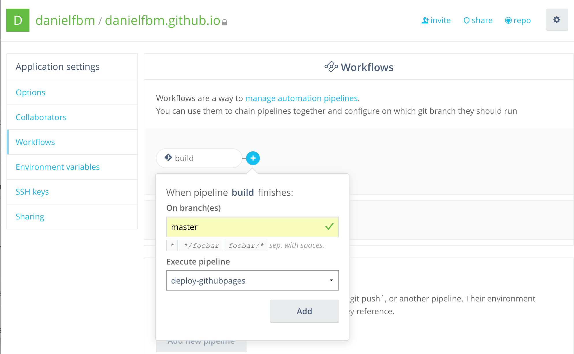 Wercker add pipeline to the workflow